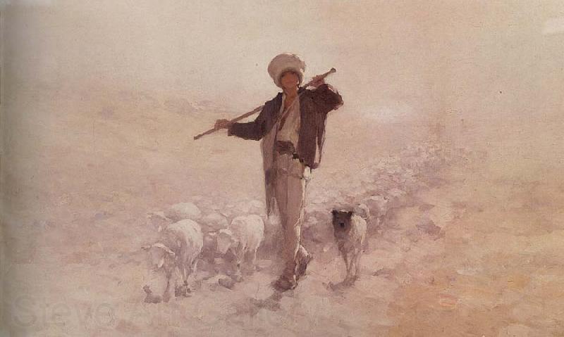 Nicolae Grigorescu Shepherd with Herd
